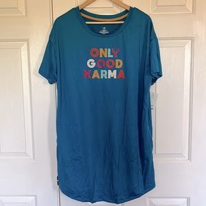 Secret Treasures Oversized Nightgown | Sleep-shirt Blue Teal Short/SLV Size S/M